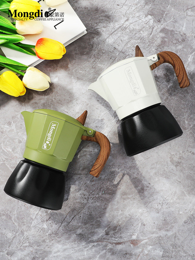 Mongdio Double-Valve Moka Pot Household Small Espresso Coffee Maker Italian Coffee Machine Moka Pot Set