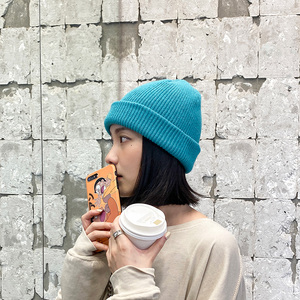 ins韩版秋冬纯色针织帽毛线帽