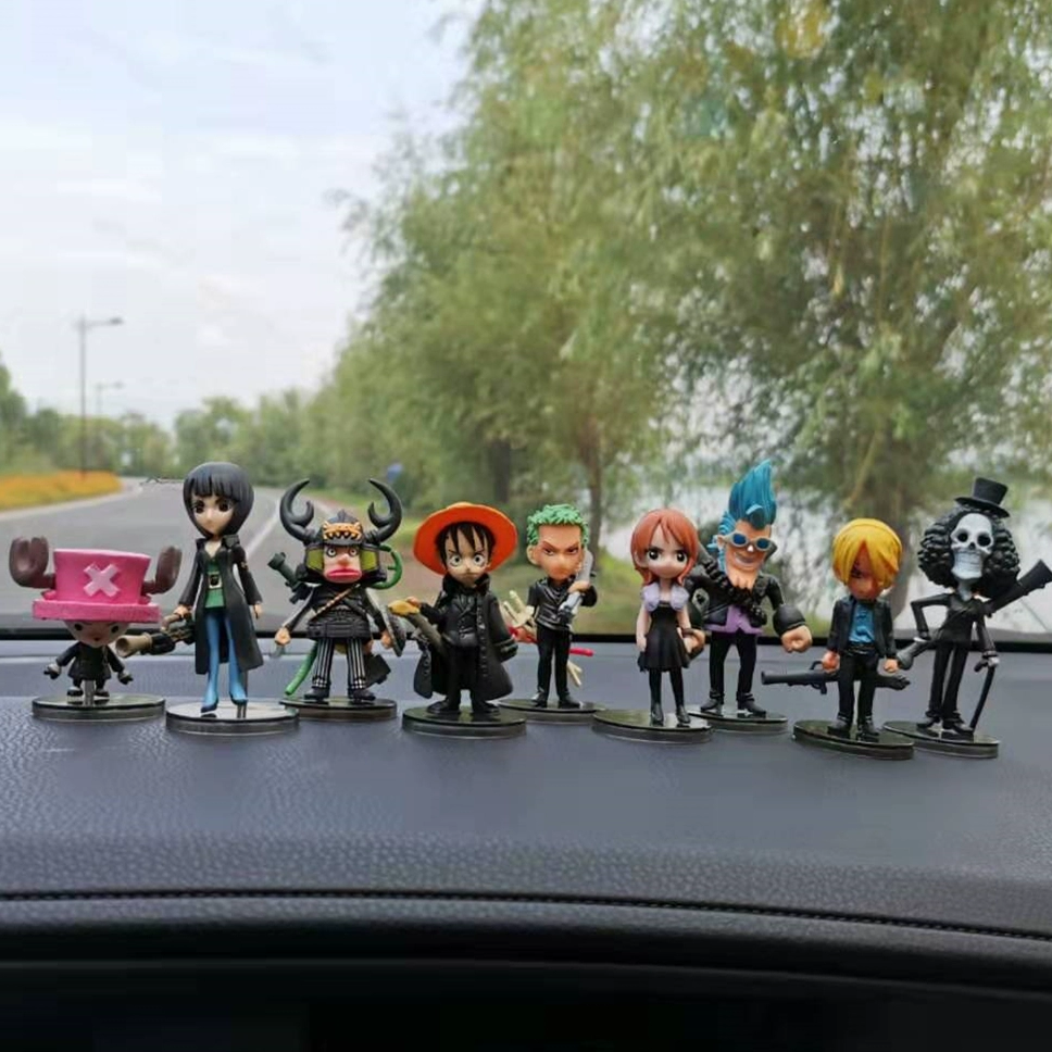 One Piece Car Hand-made Anime Car Trang Trí Xe Mô Hình Trang Trí Xe Đầy Đủ Mũ Rơm Phiên Bản Q Búp Bê Tặng Quà - Capsule Đồ chơi / Búp bê / BJD / Đồ chơi binh sĩ