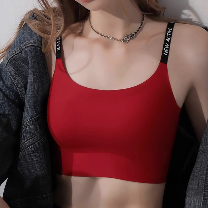 Victoria Baile Seamless Nude Sports Vest Thin Underwear for Women with Large Busts, Makes the Chest Look Smaller, Beautiful Back Bra for Summer