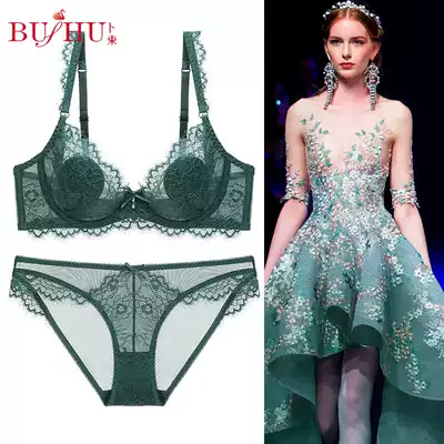 Big chest, small bra, full cup, sexy lace, large size bra, no sponge, milk, thin underwear set, female