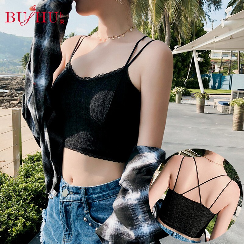 Thin sexy anti-walking beauty underwear wipes chest wrapped chest with chest mat with chest-free penetration