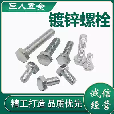 Grade 4 8 galvanized outer hexagon flat head screw hexagon head bolt outer hexagon Bolt screw length M6M8