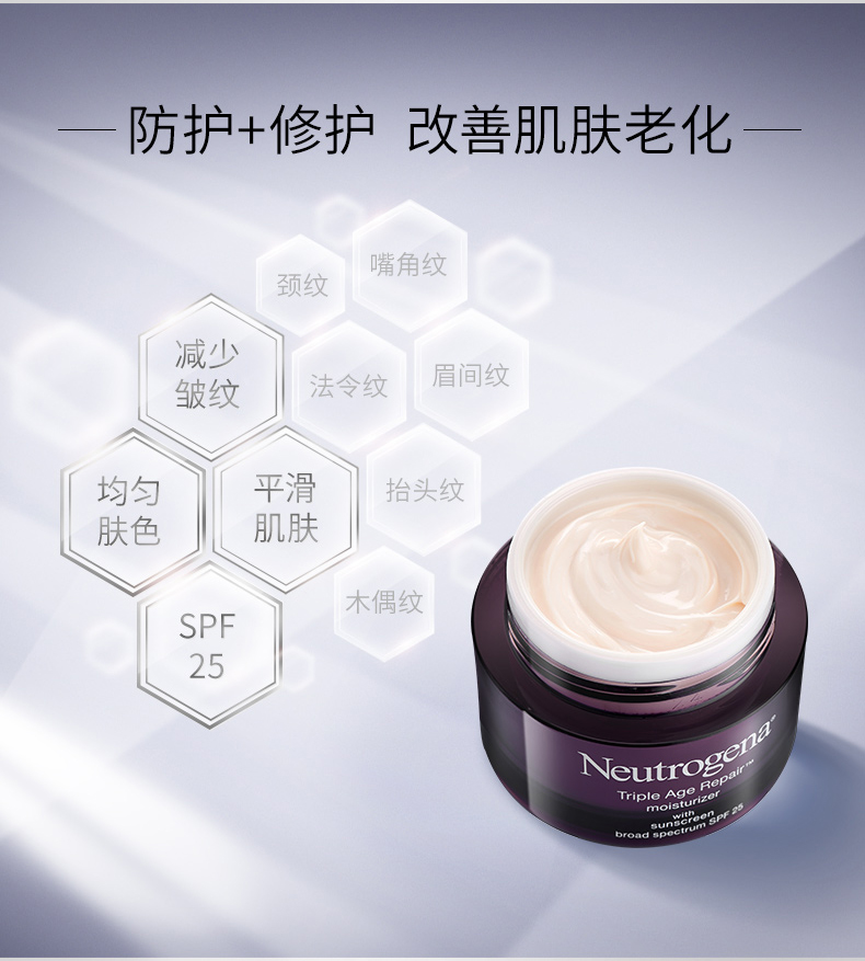 Kem chống nắng Neutrogena / Neutrogena Triple Kem chống lão hóa Kem dưỡng ẩm cho da mặt Kem dưỡng da ban ngày 48g - Kem dưỡng da kem dưỡng ẩm b5