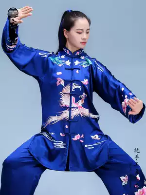 Yun Taiji Chenjiagou silk Taiji clothing mulberry silk hand push embroidery men and women competition martial arts elegant practice competition