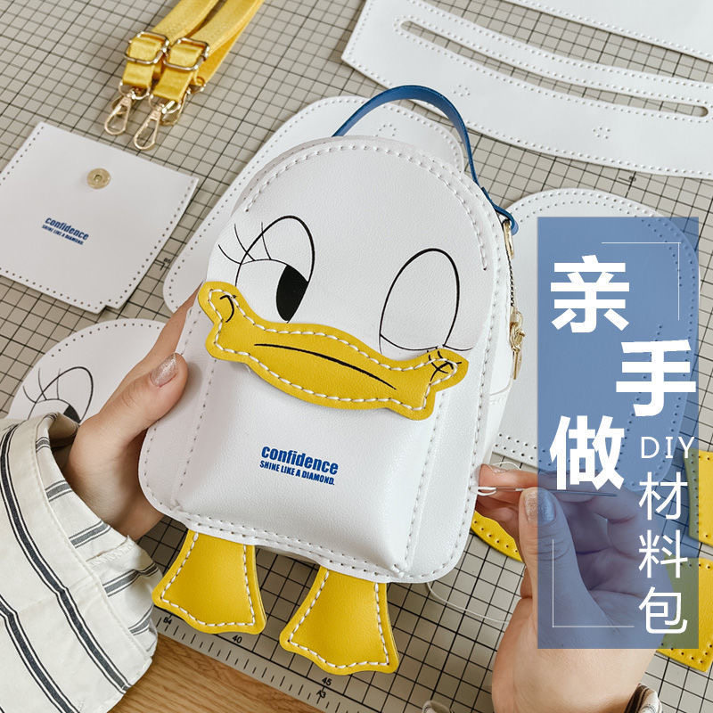 diy material bag handmade cartoon self-made woven student gift woven 2022 new shoulder messenger bag