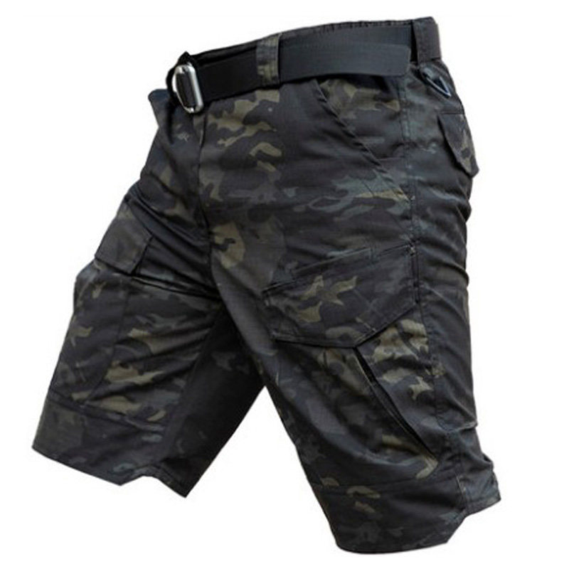 Governing Officer Summer Outdoor Abrasion Resistant Waterproof Hiking Pants Semi-Pants Men Loose Breathable Manmade Tactical Shorts Workwear Pants