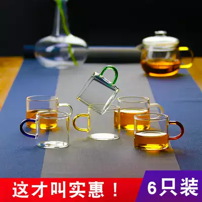 Thickened heat-resistant glass small tea cup Kung Fu Tea Tea Tea Cup 6 small small transparent small Cup
