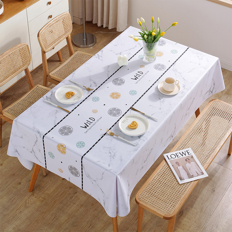 Leather pattern light luxury PVC tablecloth waterproof, oil-proof, anti-scalding, disposable table, coffee table pad, ins wind rectangular tablecloth