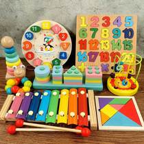 Infants and young childrens eight-tone hand-knocking xylophone 8-month-old percussion musical instrument baby educational early education wooden toy