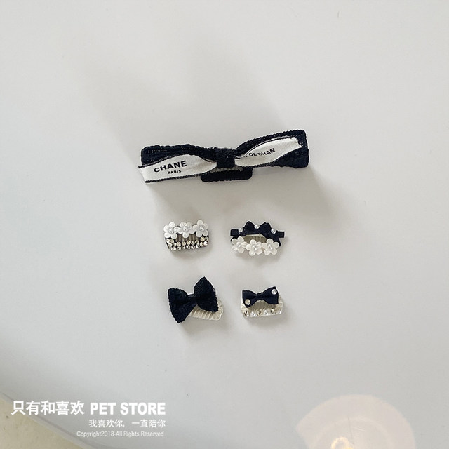 Handmade mini ຜົມຫັກ pet bb clip bow hair clip ເຄື່ອງປະດັບ cat headdress Yorkshire Maltese bear