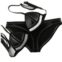 Bikini sexy three-point European and American new triangle split embroidery embroidery hot spring beach swimsuit womens swimsuit