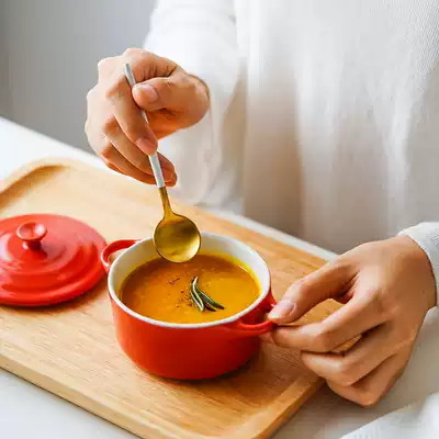 Ceramic Japanese Steamed Egg Bowl Baby Steamed Egg Soup Cake Special Rice Bowl Household Small Double Ear Stew Cup with Lid