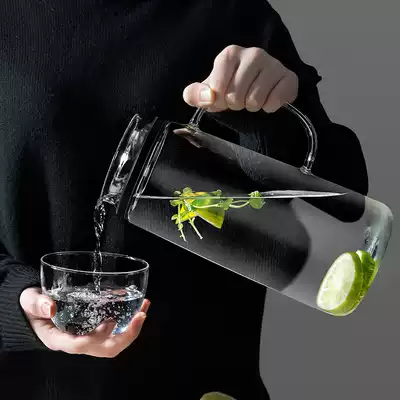 Glass cold water bottle household cold water cup large capacity heat-resistant high temperature explosion-proof juice transparent cold water bottle