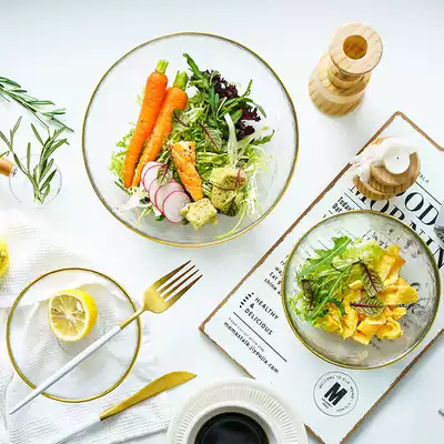 Transparent home Japanese creative Nordic tableware large girl heart Net red glass dessert fruit salad bowl single