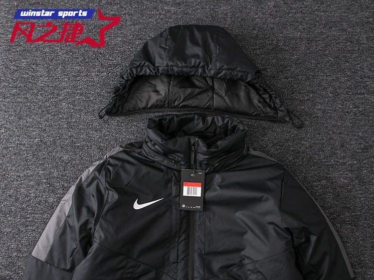 Windy Nike / Nike Men Football Casual Áo khoác cotton dài chống gió AR4502-010 - Quần áo độn bông thể thao