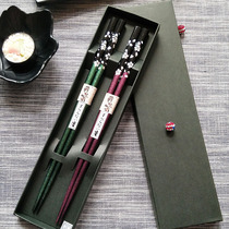 Japan imports log chopsticks Japanese original solid wood chopsticks fields Chopsticks Shop Silver Cherry Blossom chopsticks Gift Bags 2 Double in