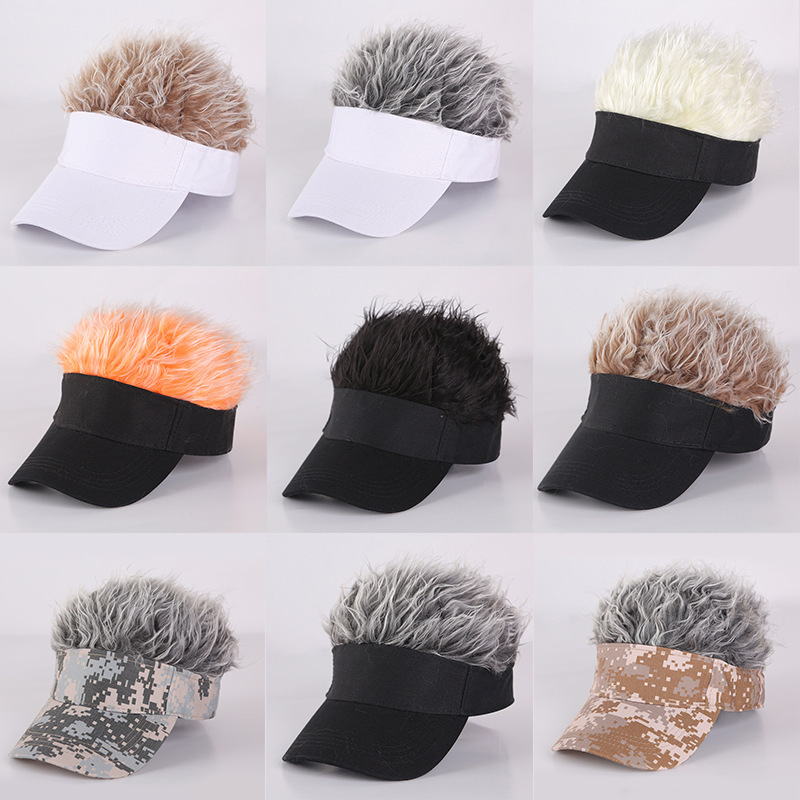 Internet Celebrity Wig Baseball Cap, New Style Unisex Quirky Hat, Creative and Unique Wig Cap, Casual Integrated Peaked Cap Internet Celebrity Wig Baseball Cap, New Style Unisex Quirky Hat, Creative and Unique Wig Cap, Casual Integrated Peaked Cap