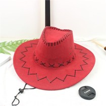 Mens big hat hat sun hat straw hat West cowboy beach summer hat folding sun protection can men