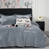 Детский демисезонный утепленный комплект, коралловая антистатическая электрическая простыня, пододеяльник, 4 предмета, постельные принадлежности