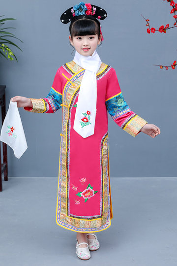 Children's Qing Dynasty Costume, Huanzhu Princess Costume, Girls' Manchu Flag Uniform, Palace Maid, Boys' Beile Robe Performance Costume