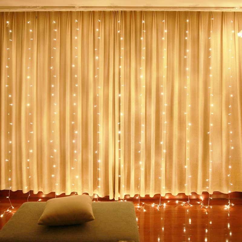 led small colored lights flashing lights string full of star lights curtain lights room layout bedroom net red decorative lights star lights