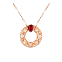 Chow Tai Fook ENZO 18K gold ruby ​​diamond necklace womens EZV8904
