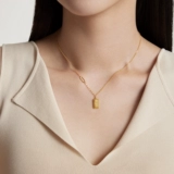 周大福 Небольшое золотое ожерелье для бара маленькое золотое кирпич