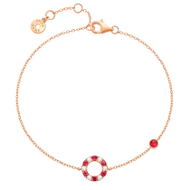 Chow Tai Fook ENZO 18K gold ruby ​​white sapphire bracelet for women EZV4803