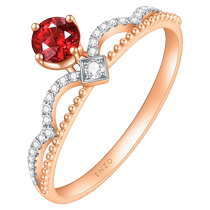 Chow Tai Fook ENZO Princess Sissi 18K gold ruby ​​diamond ring for women EZV8161