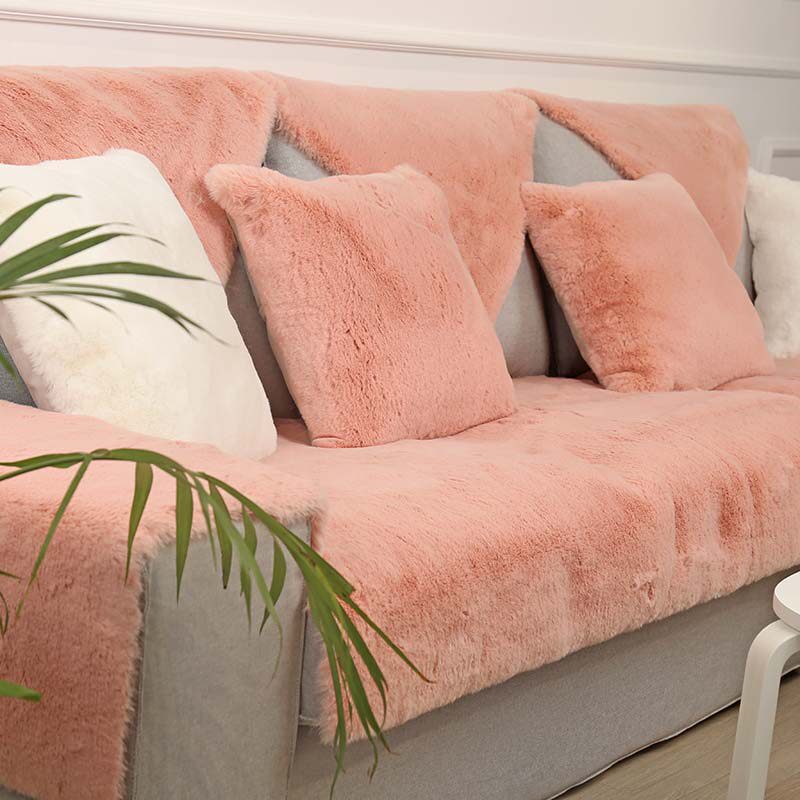 Australian sheep imitation rabbit plush sofa cushion cushion fur soft leather sofa cushion cover chaise longue custom thickened non-slip