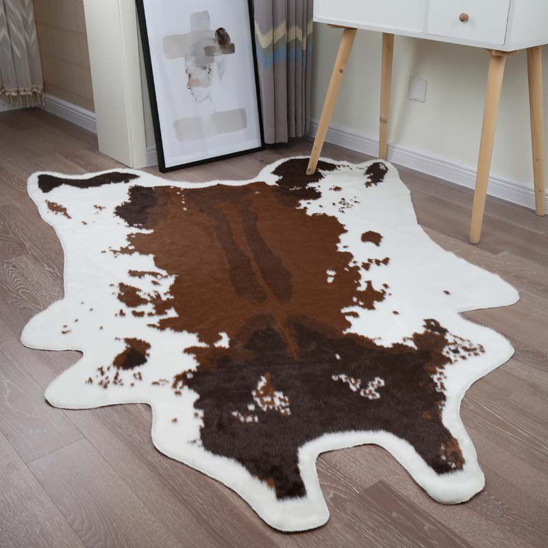 Australian Sheep Imitation Cow Leather Carpet Living Room Tea Table Carpet Villa Book Room Decoration Blanket Emulation Leather Rug Bedroom Carpet