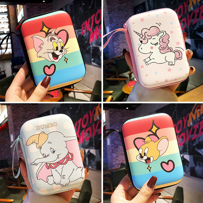 Data Line Digital Containing Bag Charger Slide Mouse Portable Bag Cute Cartoon Movement