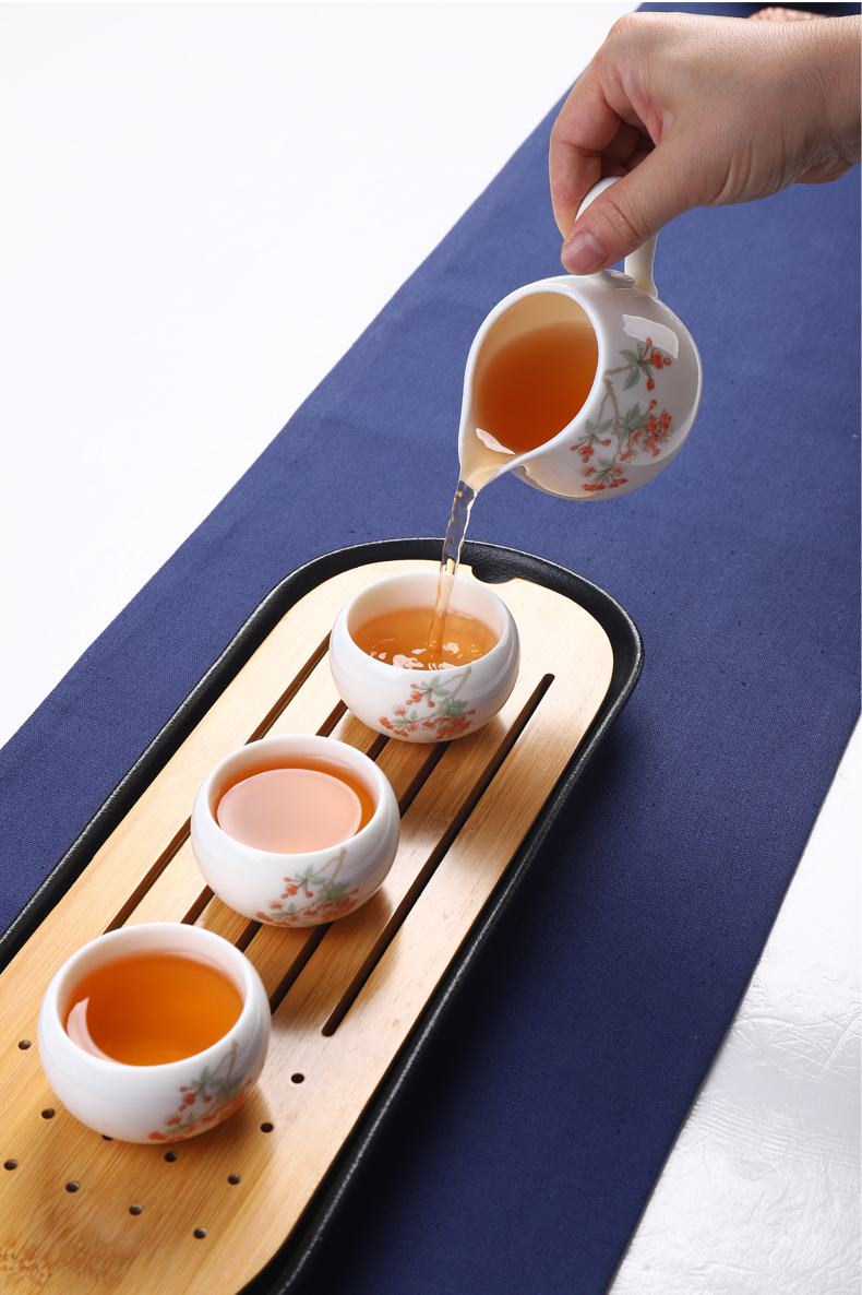 Dehua white porcelain kung fu tea cups checking sample tea cup suet jade ceramic tea cup pot of household zen master order