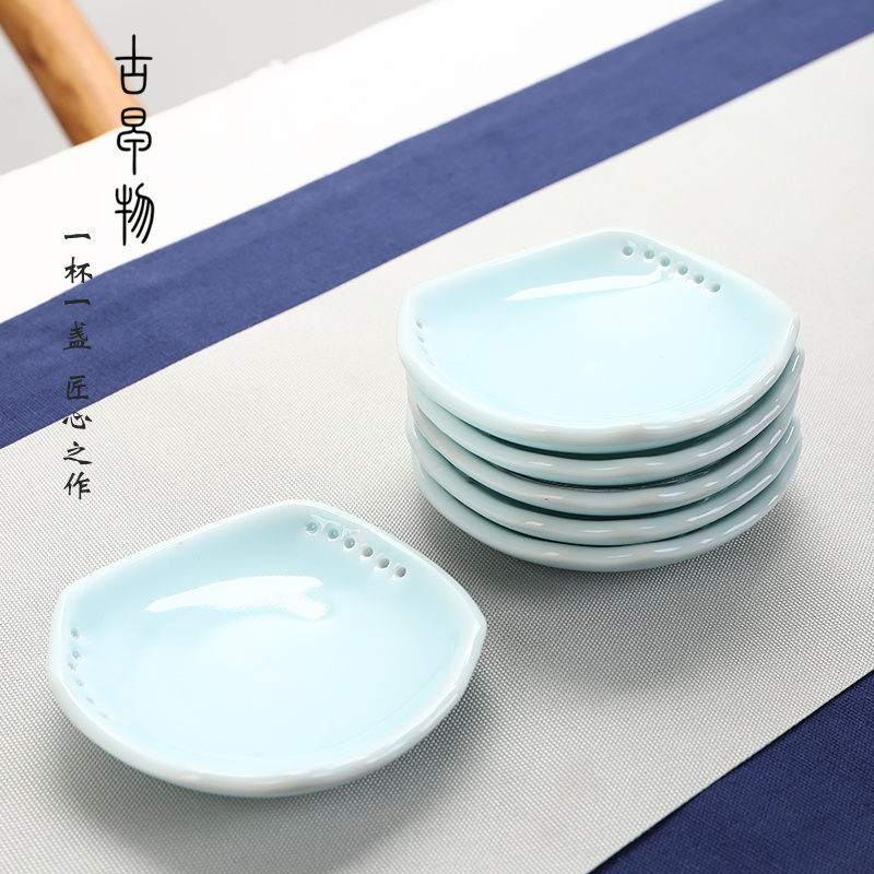 Shadow celadon bowl coasters master cup insulation pad saucer ceramic kung fu tea cup tea accessories