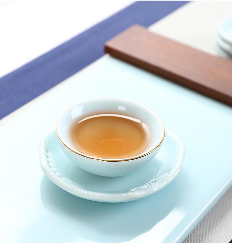 Shadow celadon bowl coasters master cup insulation pad saucer ceramic kung fu tea cup tea accessories