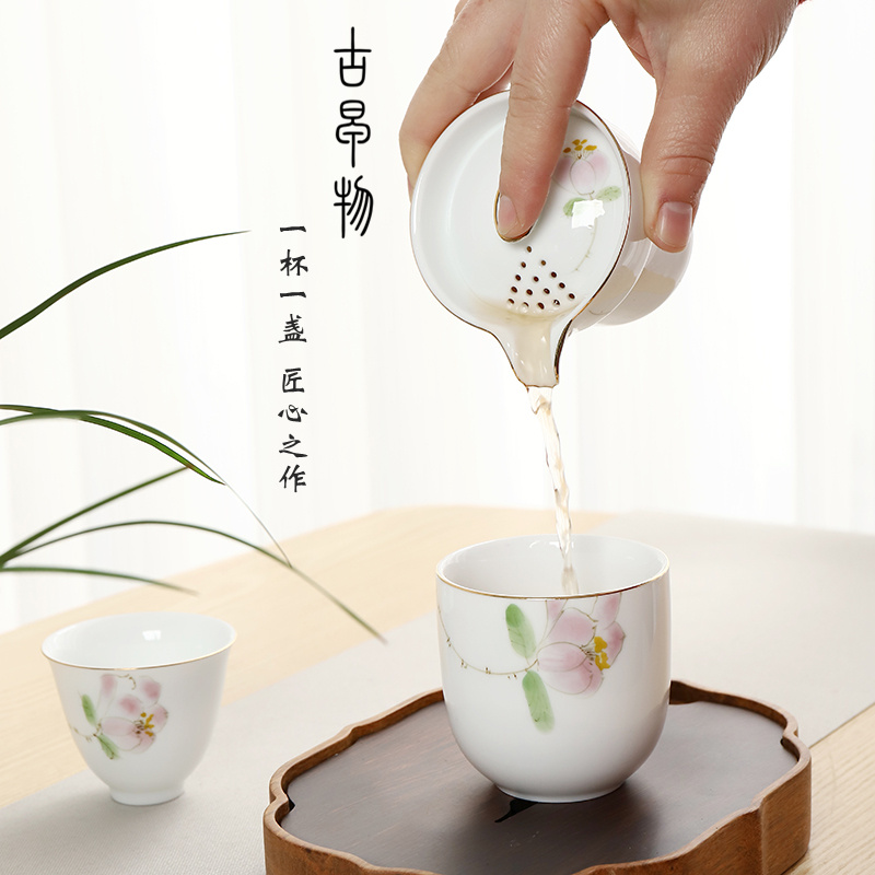 Hand - made travel tea set crack cup portable kung fu tea set white porcelain pot of tea tourism car Japanese tea set