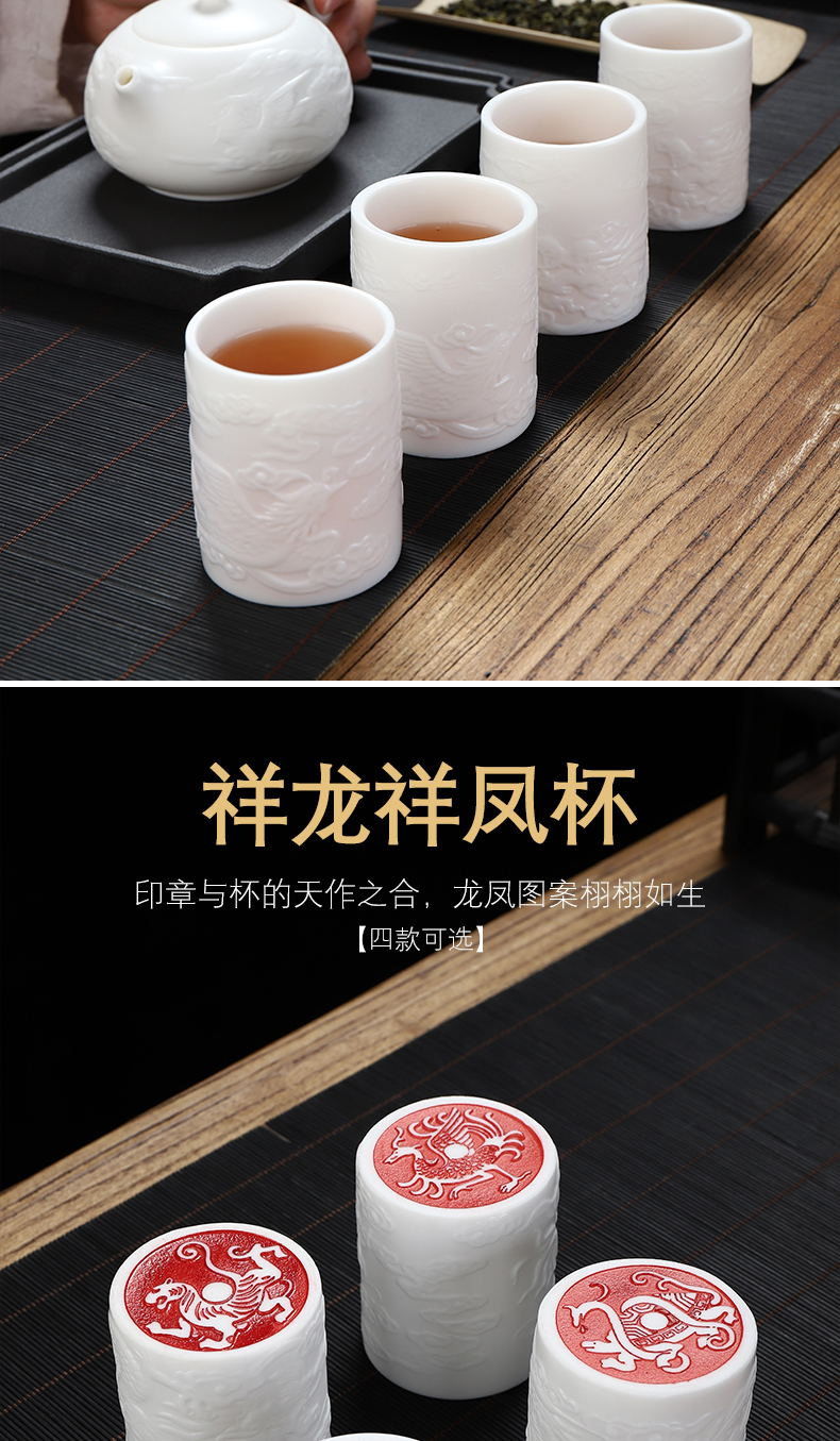 Suet jade biscuit firing porcelain sample tea cup dehua manual high white ceramic sniff kung fu master single cup small bowl