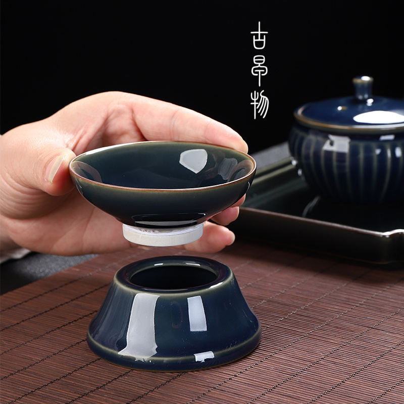 Ji blue glaze kung fu tea tea tea filter good exchanger with the ceramics household accessories make tea tea strainer every frame