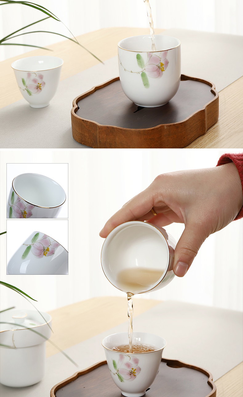 Hand - made travel tea set crack cup portable kung fu tea set white porcelain pot of tea tourism car Japanese tea set