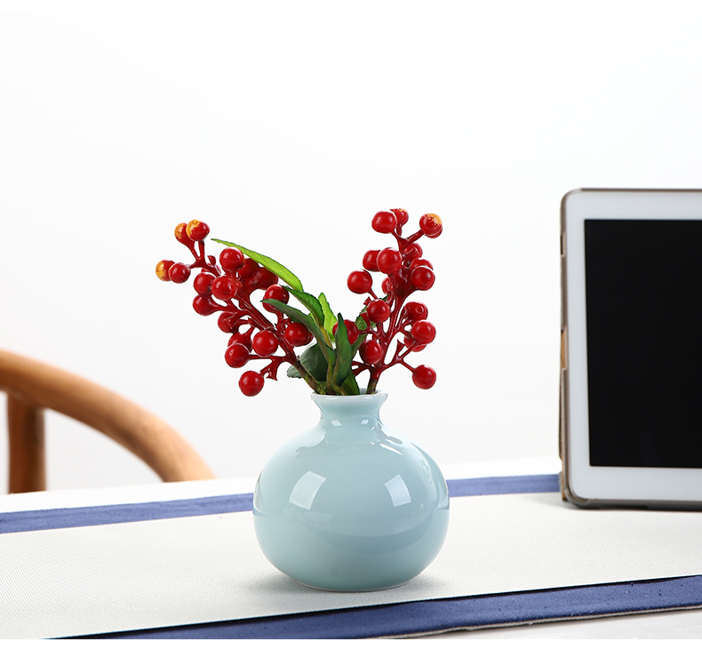 Contracted and I shadow green ceramic floret bottle manually floral outraged dry flower receptacle furnishing articles and fresh living room table decorations