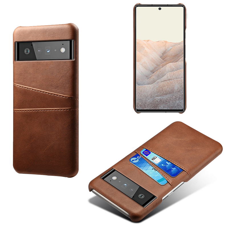 Suitable for Google 6/Pixel 6 Pro Phone Case with Card Slot, Anti-Drop Protective Cover, Business Half-Cover Hard Case, Dual Card Slot, Google 8/9 Pro XL Full-Cover Elastic Leather Case, Google 7/7A/10/6A