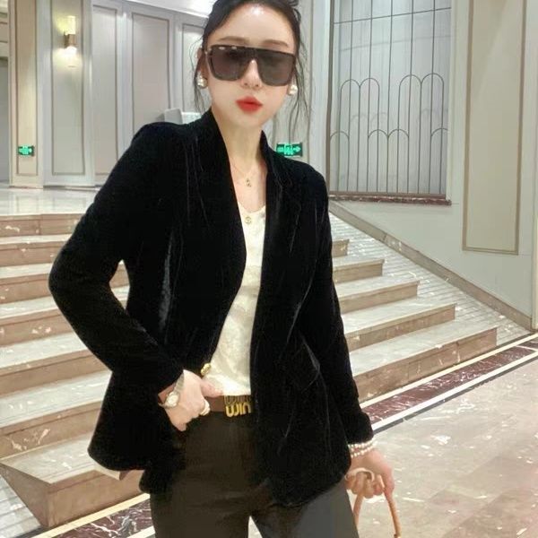 Brand Discount Store Clearance 2025 Autumn Thick Velvet Blazer Velvet Suit Jacket