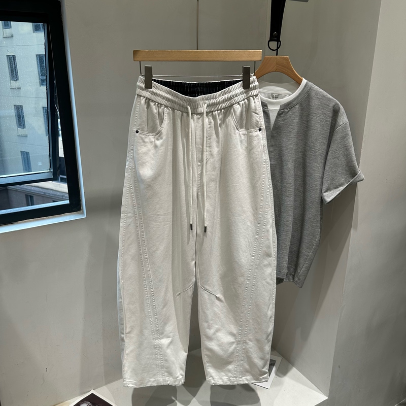 Introvert Retro Niche Tailored Design Casual Pants for Men, Loose Fit Versatile Wide-Leg Scimitar Pants Long Trousers