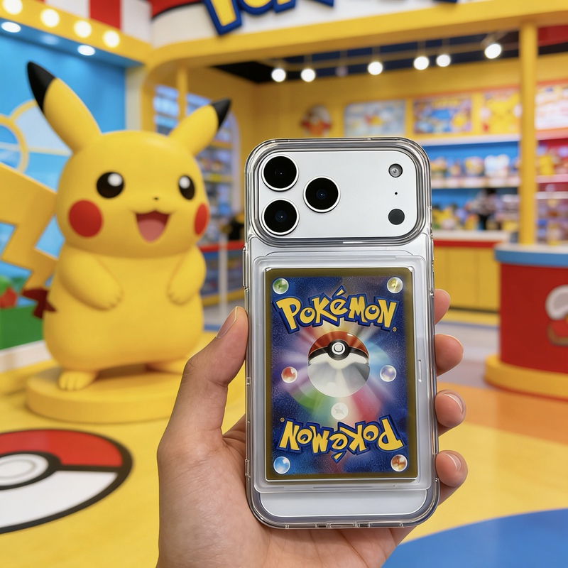 Card Game Pokémon Ptcg Magic: the Gathering Star Card Brick 64*90mm Card Display Storage Phone Protective Case Suitable for iPhone 17 Pro Max Apple 16 Pro Transparent Anti-Drop Phone Case 14