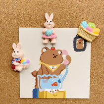 3 Cartoon Cute Rabbit baskets Nails Soft Board Felt Photo Wall Trim by nail Kindergarten Words