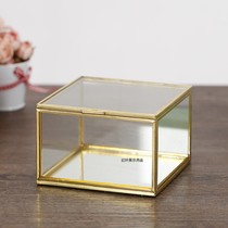 INS Nordic glass flower room jewelry storage box necklace earring bracelet jewelry storage box jewelry box