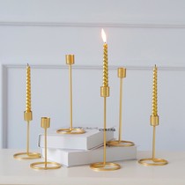 European wrought iron candlestick new Chinese Nordic Candlestick dining table wedding single head Candlestick creative candlelight dinner props