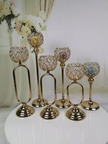 High-grade European crystal candlestick Golden Candlestick soft decorations model room ornaments home decoration wedding props