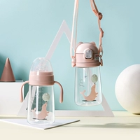 Материал тритан, одна чашка на четыре использования, розового цвета (соска + соломинка).